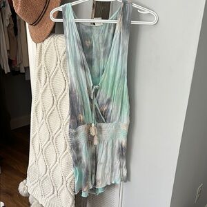 Becca by Rebecca Virtue plunge Tie-Dye Sleeveless romper
